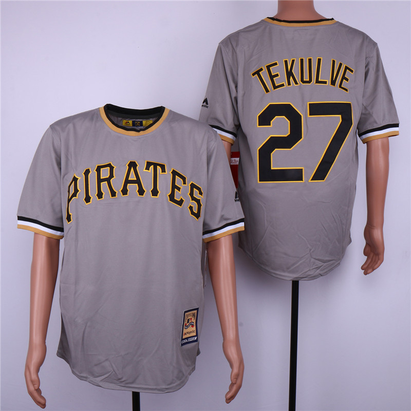 Men Pittsburgh Pirates 27 Tekulve Grey MLB Jerseys